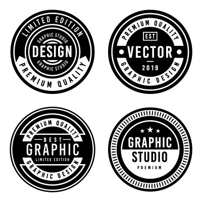 Vintage badge design set