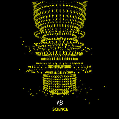 动态粒子数组。3 d技术风格。抽象的背景。矢量插图。