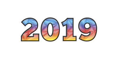2019年纸张多边形三角形散点设计。Poligon梯度设计