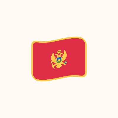 黑山矢量旗。孤立的黑山挥舞旗帜平向量