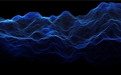 摘要波背景。技术大数据例证。音乐或声音均衡器可视化。人工智能的概念。网络可视化。