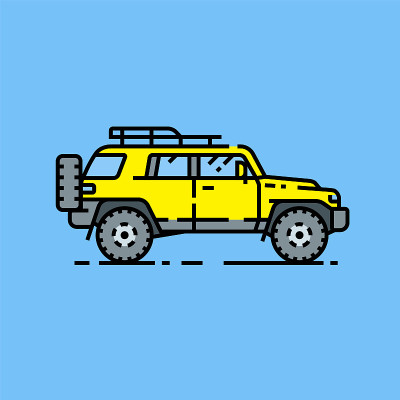 4x4 SUV line icon