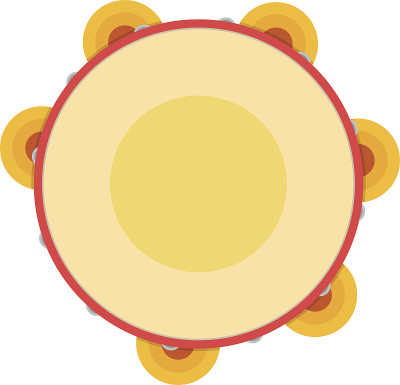手鼓矢量插图。