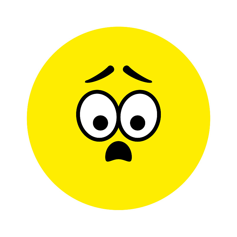 悲伤的脸。Emoji图标矢量。表情符号的迹象。负面情绪。矢量插图。