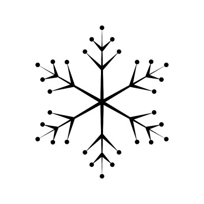 简单的雪花黑色线条