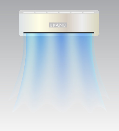 vector of split ac and it's fresh waving air with 