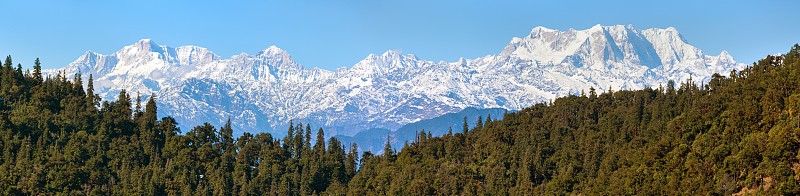 乔坎巴山印度喜马拉雅山脉全景