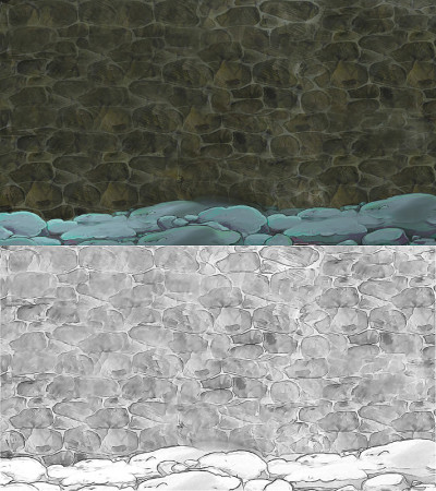 cartoon sketch scene with empty dungeon or castle 
