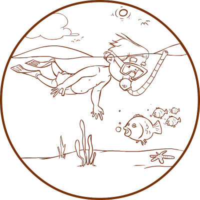 矢量插图的一个潜水的孩子
