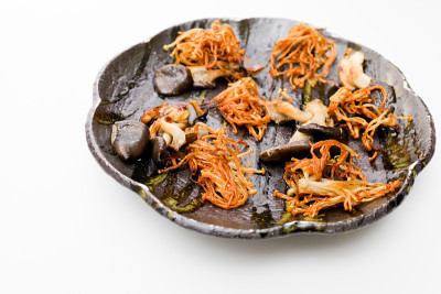 油炸蘑菇，金针菇，油炸蘑菇