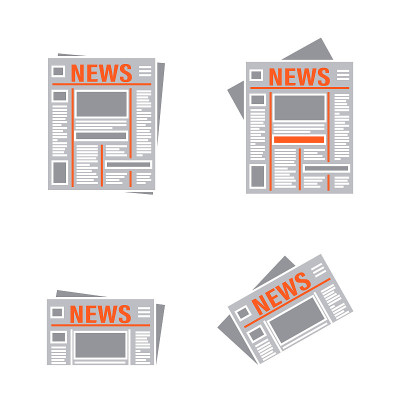 Daily newspaper, icon. Vector illustration on whit