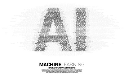 AI从1和0二进制码数字矩阵风格。
