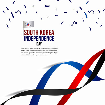 韩国独立日庆祝矢量模板设计插图