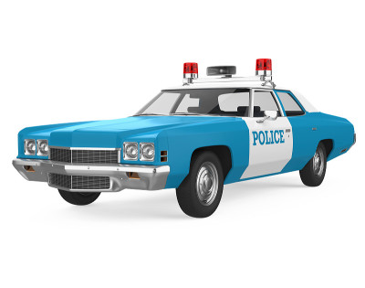 孤立的老式警车