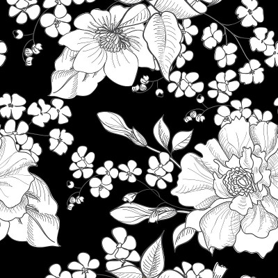花卉无缝模式。花的背景。花的无缝纹理与花。