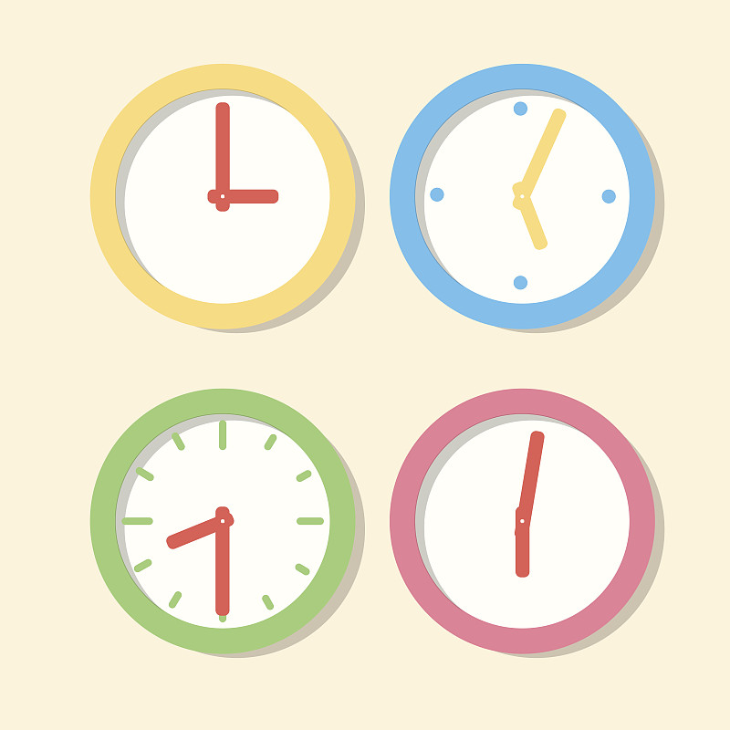 Collection wall clock patterns. Icons clock in fla_模板素材-稿定设计