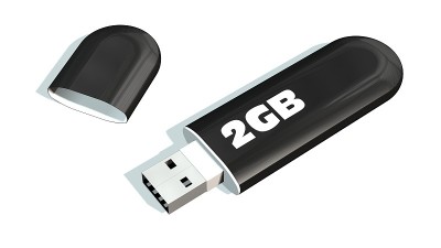 2gb USB闪存驱动器棒隔离在白色