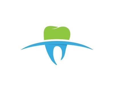 牙科标志模板矢量插图