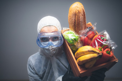 食品和杂货送货上门-病毒爆发期间的隔离和隔离