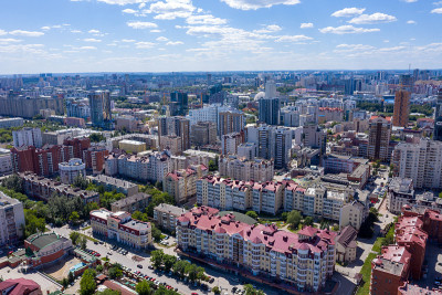 叶卡捷琳堡市中心全景。俄罗斯