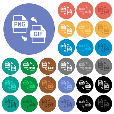 PNG GIF文件转换圆平多色图标