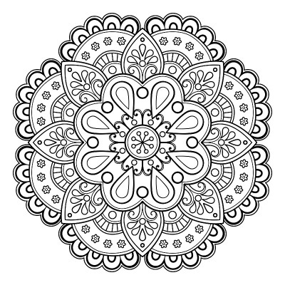Mandala pattern Coloring book wallpaper design art