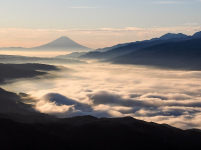 富士山和高博chi高地的云海