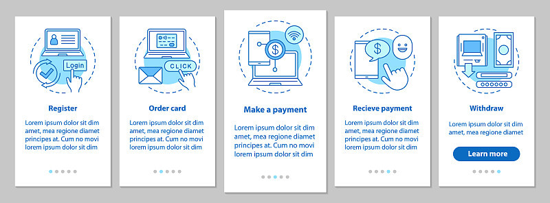 Online money transaction app screen