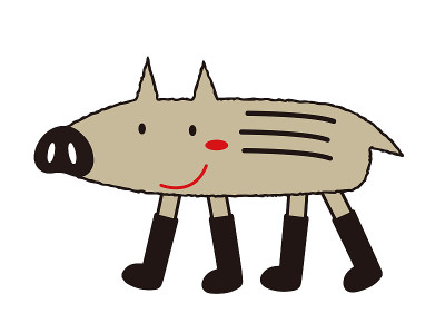 野猪Uribo人物插画