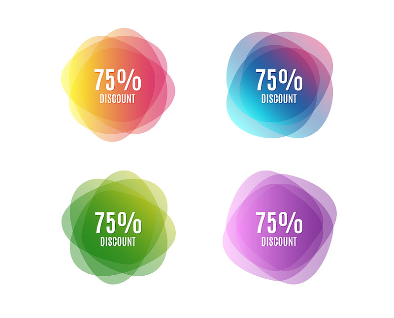 75%的折扣。销售报价标志。