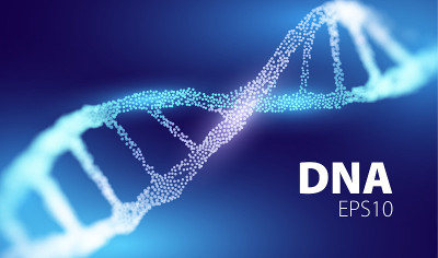 未来的医学技术。基因的抽象概念。DNA向量背景。基因组技术。