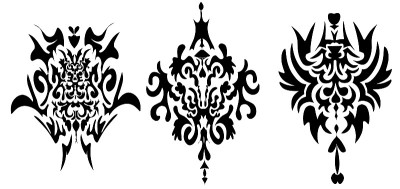 Stock Illustration Three Black and White Patterns