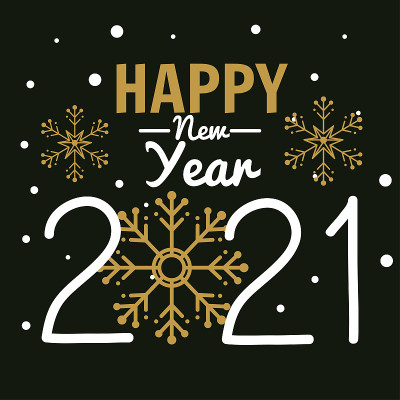 用雪花矢量设计祝你2021年新年快乐