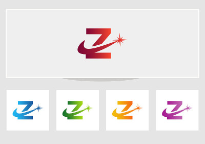Spark Z标志设计。Z字母标志设计采用火花概念。