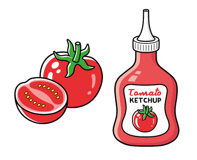 Tomato and ketchup bottle