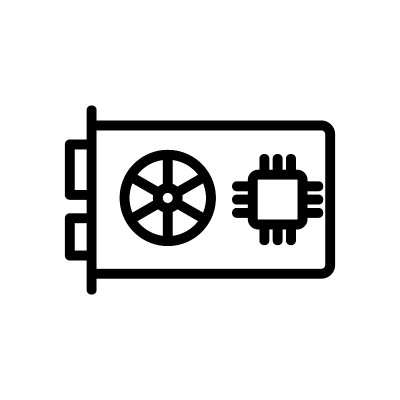 显卡为玩家提供图标矢量轮廓插图