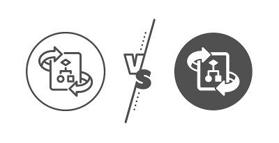 Technical algorithm line icon. Project documentati