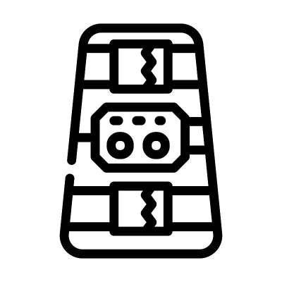 脚踝和小腿刺激线图标矢量插图
