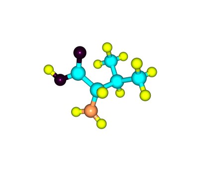 缬氨酸分子孤立在白色上