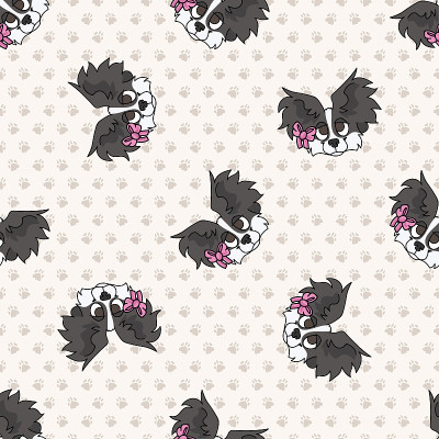 可爱的卡通蝴蝶坐矢量clipart。纯种犬舍犬品种，用于服从训练。纯种家养小狗，用于狗展插图吉祥物。