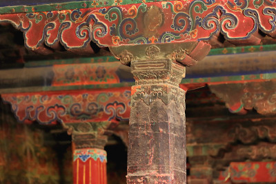 木柱子。大昭寺temple-Lhasa-Tibet。1418