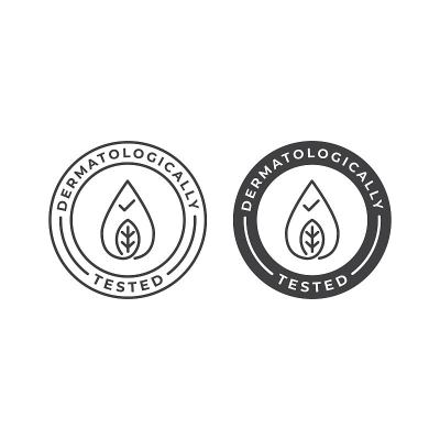 Dermatology tested label. Vector icon template