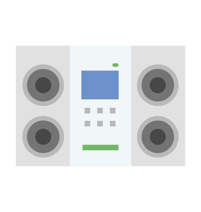 打印Boombox Flat图标