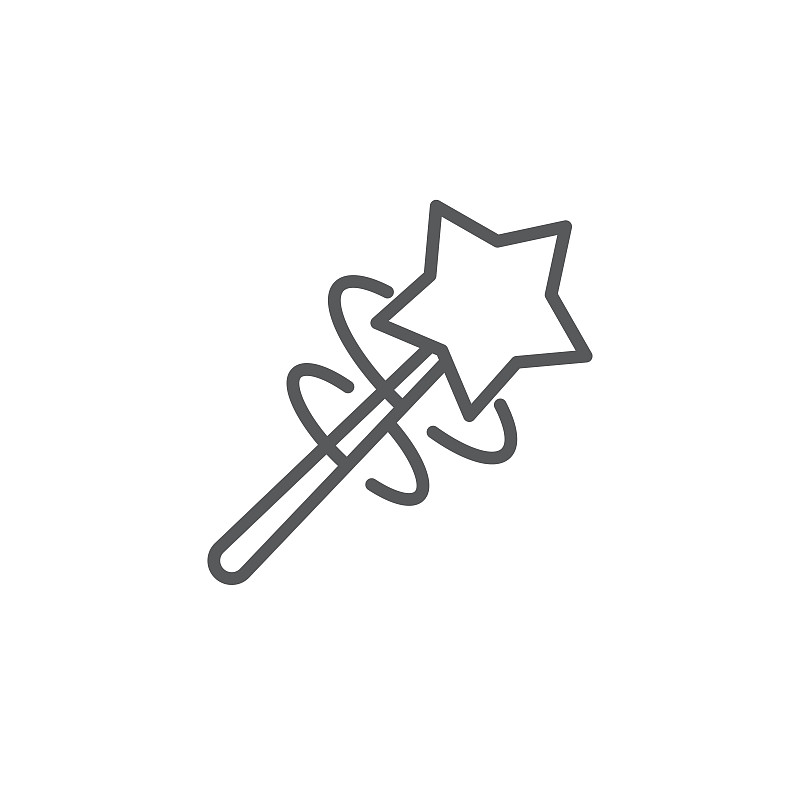 Magic wand vector icon symbol isolated on white ba