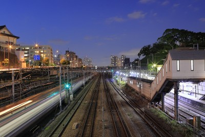东海道线铁路(夜景)