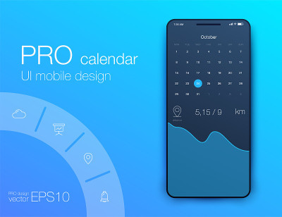 Fitness app. Ui ux design. UI design concept with 