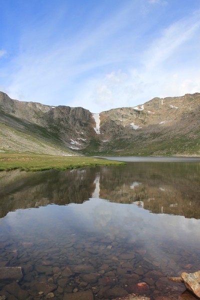 山顶湖，埃文斯山垂直