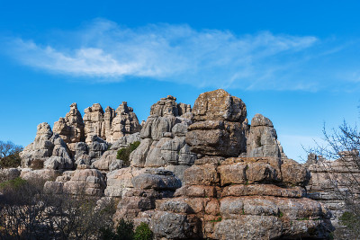 自然区域El Torcal de Antequera，由天气塑造的喀斯特石景观。