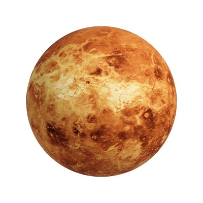 3D渲染行星金星孤立在白色