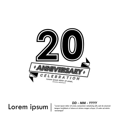 20 Anniversary celebration emblem. anniversary wit